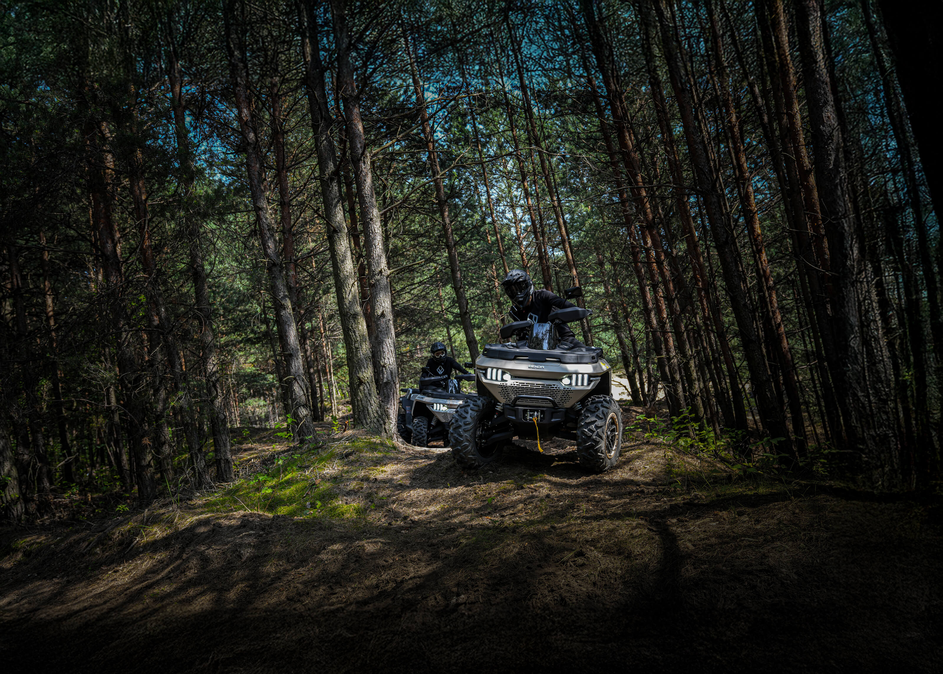 BENDA Redstone quads on a forest trail